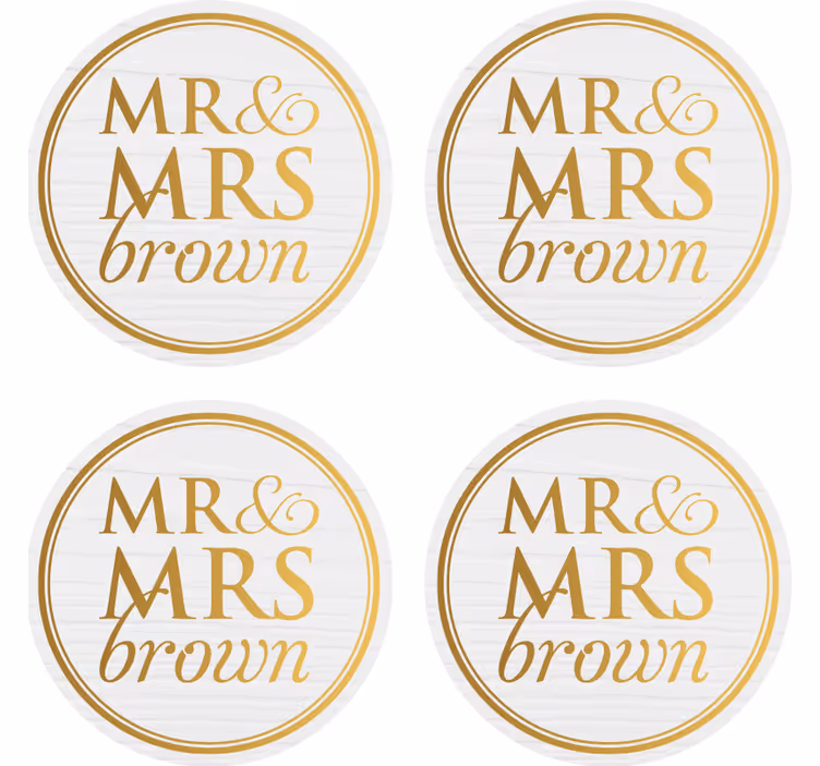 Dessous de verre mariage M Mme personnalisable - TenStickers