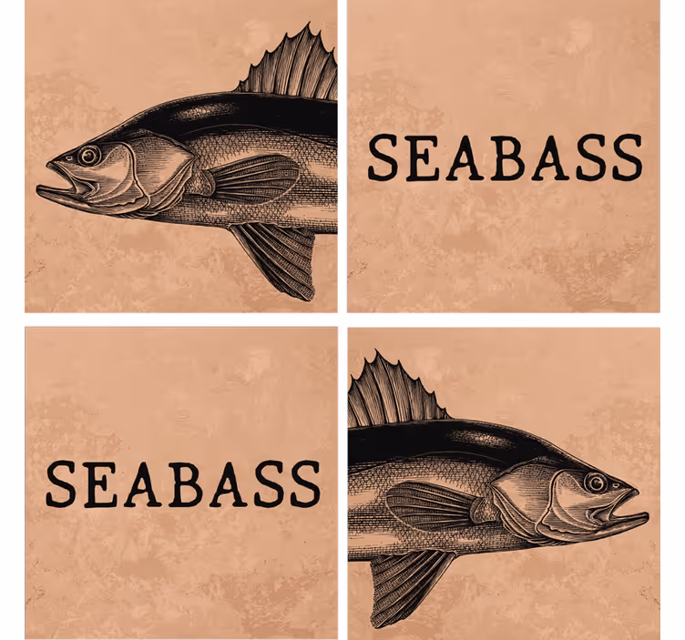 Dessous de verre personnalisable art d'illustration seabass - TenStickers