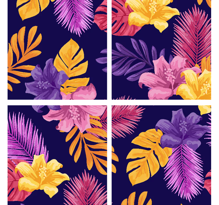 Dessous de verre moderne motif feuilles tropicales - TenStickers