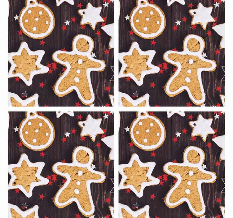 Dessous de verre noël motifs festifs de pain d'épice - TenStickers