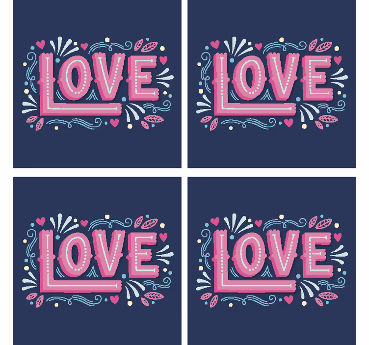 Dessous de verre citation typographie amoureuse ludique - TenStickers