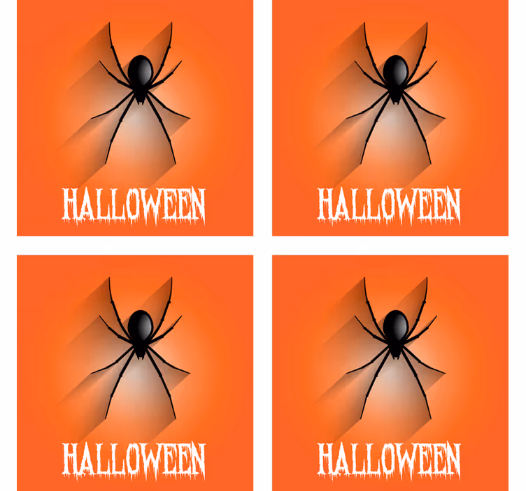 Dessous de verre halloween design de toile d'araignée - TenStickers