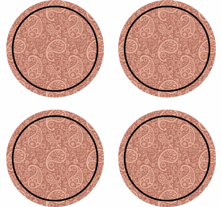 Dessous de verre motif floral cachemire - TenStickers