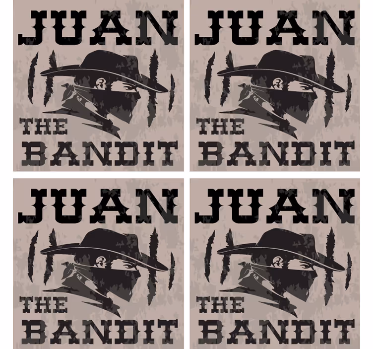 Dessous de verre vintage juan silhouette bandit - TenStickers