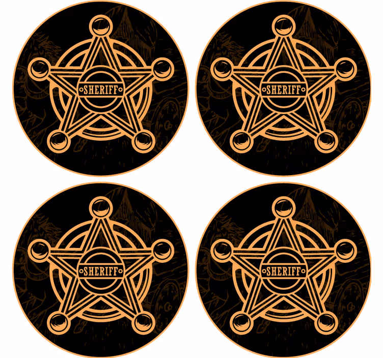 Dessous de verre étoile de shérif - TenStickers