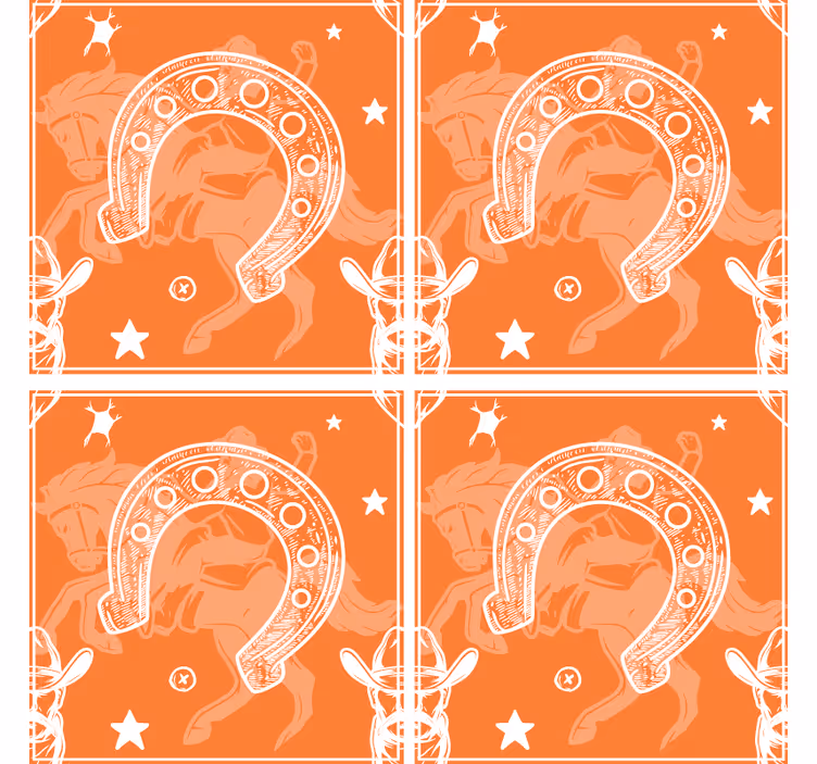Dessous de verre geek motif fer à cheval rustique - TenStickers
