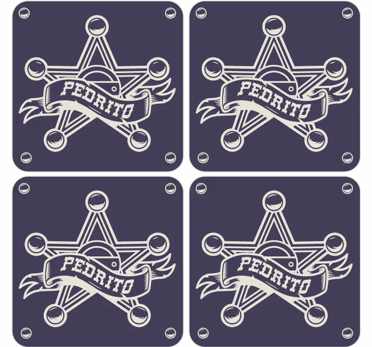 Dessous de verre vintage insigne d'étoile de shérif - TenStickers