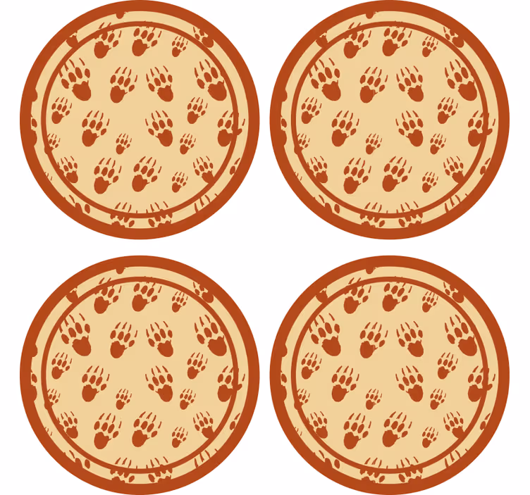 Dessous de verre vintage empreinte de patte marron - TenStickers