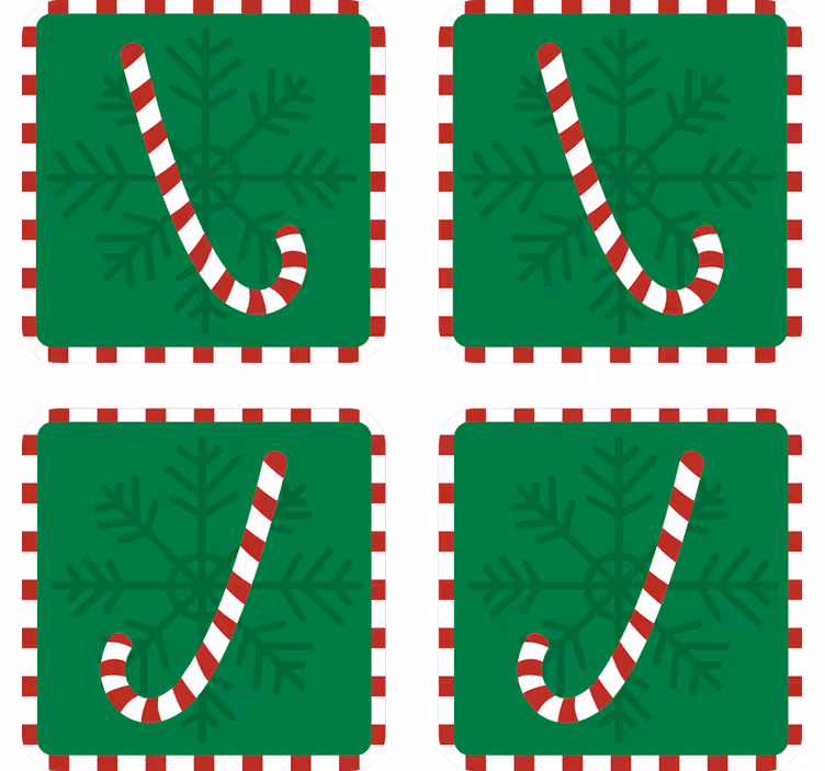 Dessous de verre noël design flocon de neige sucre d'orge - TenStickers