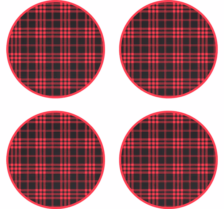 dessous de verre noel sticker tartan de noël - TenStickers