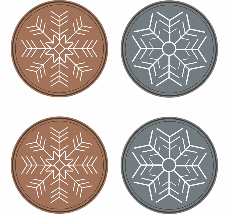 Dessous de verre noël collection flocons de neige - TenStickers