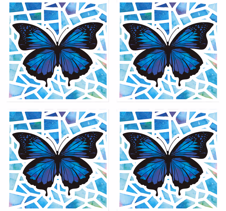 Dessous de verre geek art mural mosaïque papillon - TenStickers