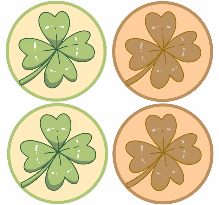 Dessous de verre geek designs de trèfle à quatre feuilles - TenStickers