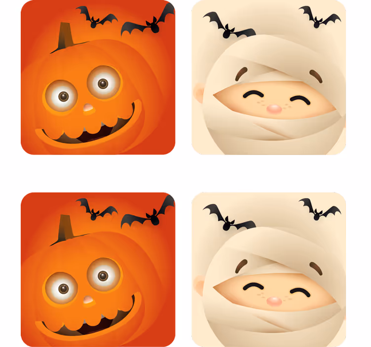 Dessous de verre halloween citrouille joyeuse et momie - TenStickers