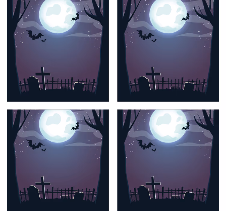 Dessous de verre halloween scène de nuit effrayante - TenStickers
