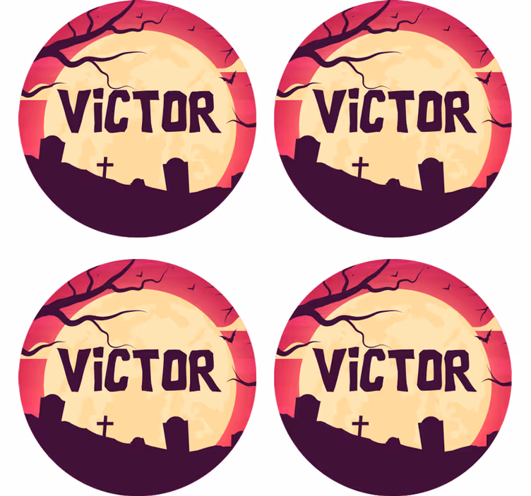 Dessous de verre halloween scène effrayante au clair de lune - TenStickers