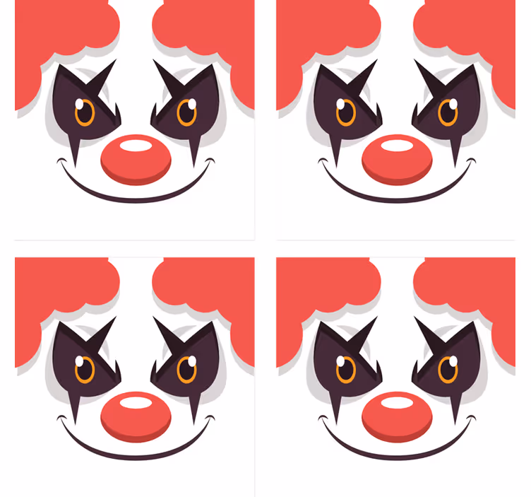 Dessous de verre geek design de visage de clown amusant - TenStickers