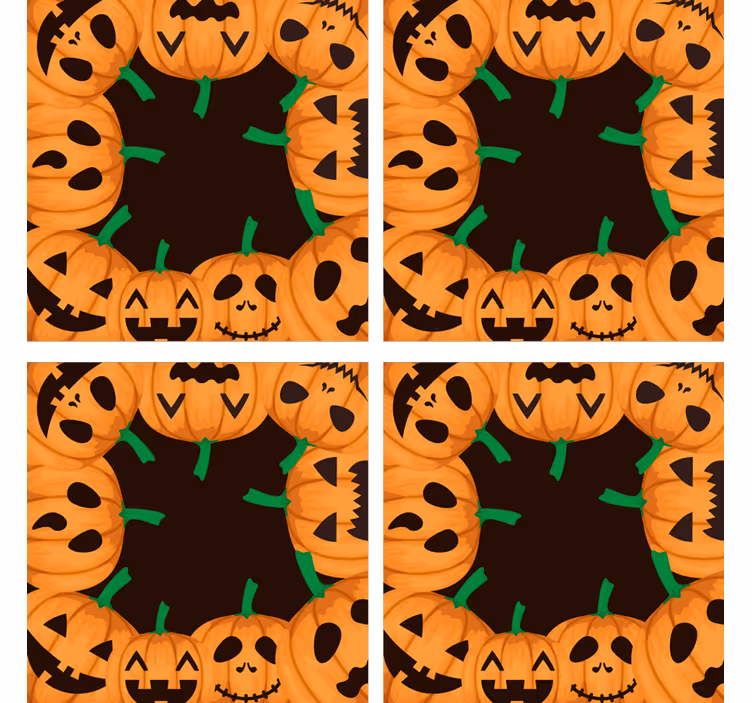 Dessous de verre halloween visages de citrouilles souriants - TenStickers