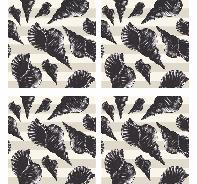 Dessous de verre motifs coquillages élégants - TenStickers