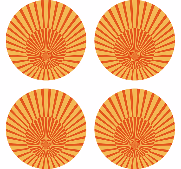 Dessous de verre motif rayonnant de soleil - TenStickers
