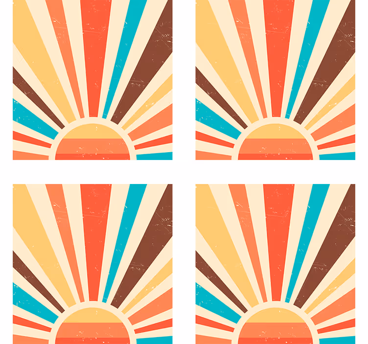 Dessous de verre Coucher de soleil style 70s - TenStickers