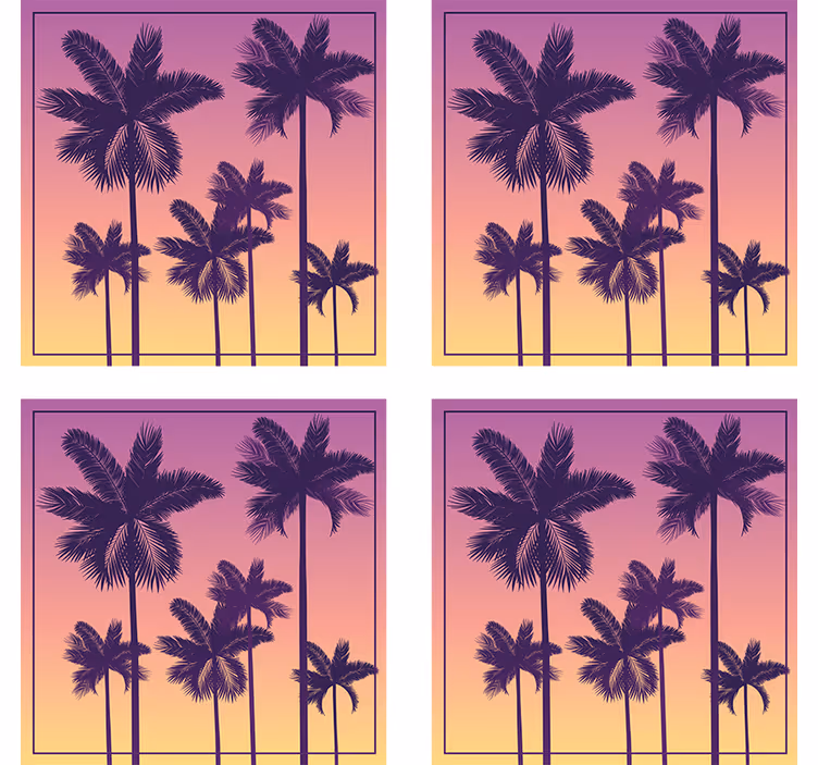 Dessous de verre palmiers en silhouette - TenStickers
