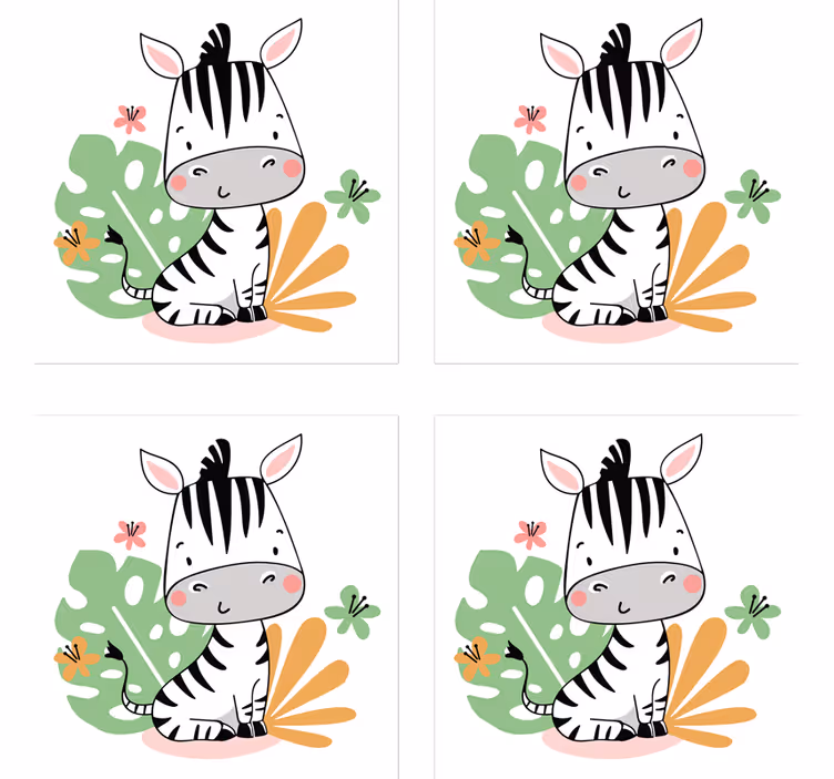 Dessous de verre geek personnage zèbre mignon - TenStickers