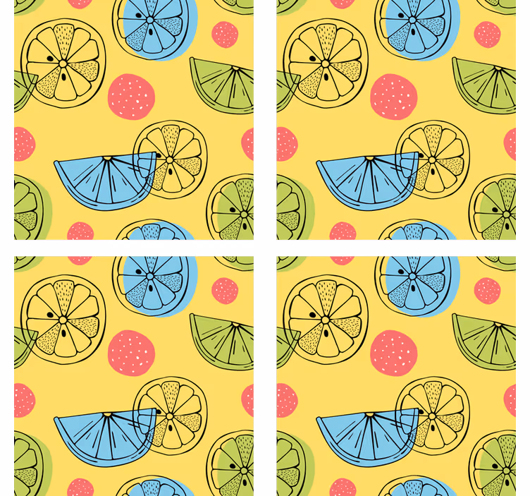 Dessous de verre geek motif agrumes colorés - TenStickers