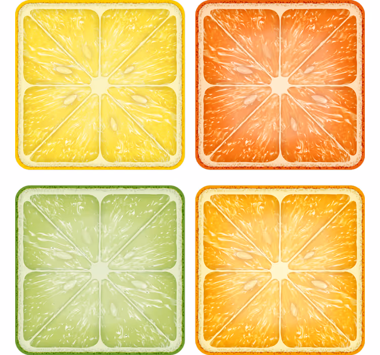dessous de verre motif Agrumes colorés - TenStickers