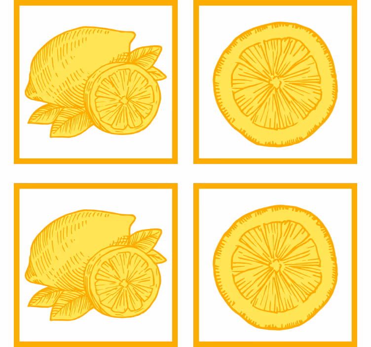 Dessous de verre illustrations de fruits citrus - TenStickers