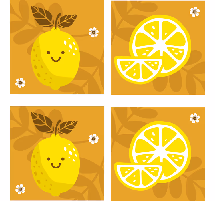 Dessous de verre geek citron et agrumes joyeux - TenStickers