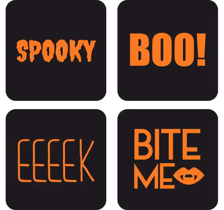Dessous de verre halloween graphique de texte halloween - TenStickers