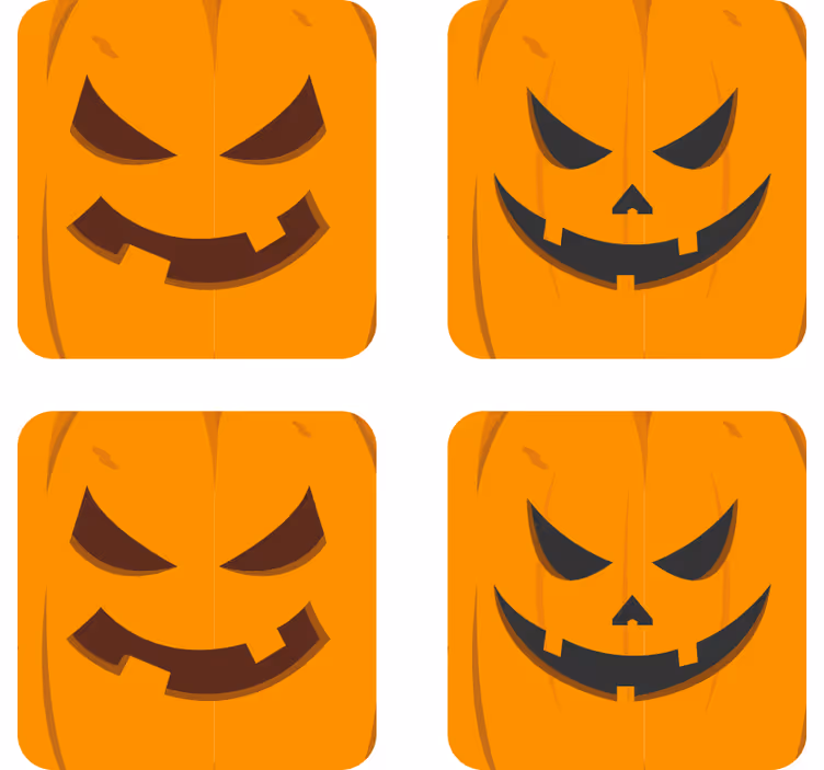 Différents sous-verres citrouilles halloween - TenStickers