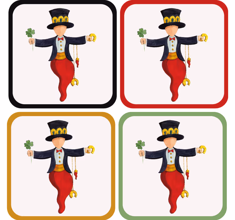 Dessous de verre geek personnage ludique avec trèfle - TenStickers