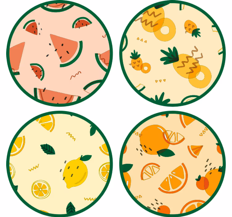 Dessous de verre geek motifs de fruits tropicaux - TenStickers