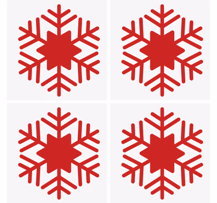 Dessous de verre noël motif flocon rouge - TenStickers