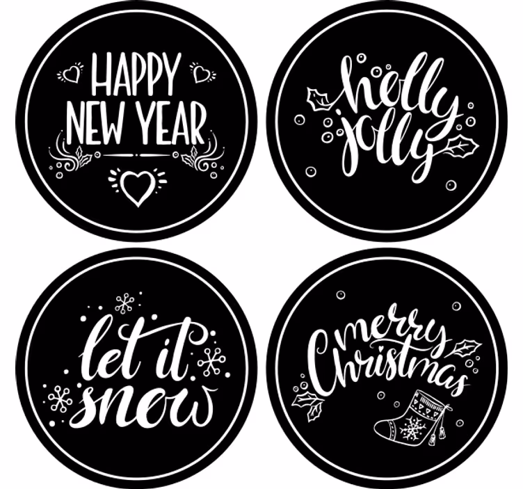 Dessous de verre noël salutations saisonnières joyeuses - TenStickers