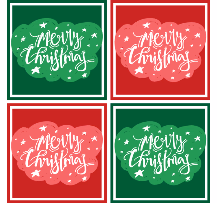 Dessous de verre noël typographie joyeuse festive - TenStickers