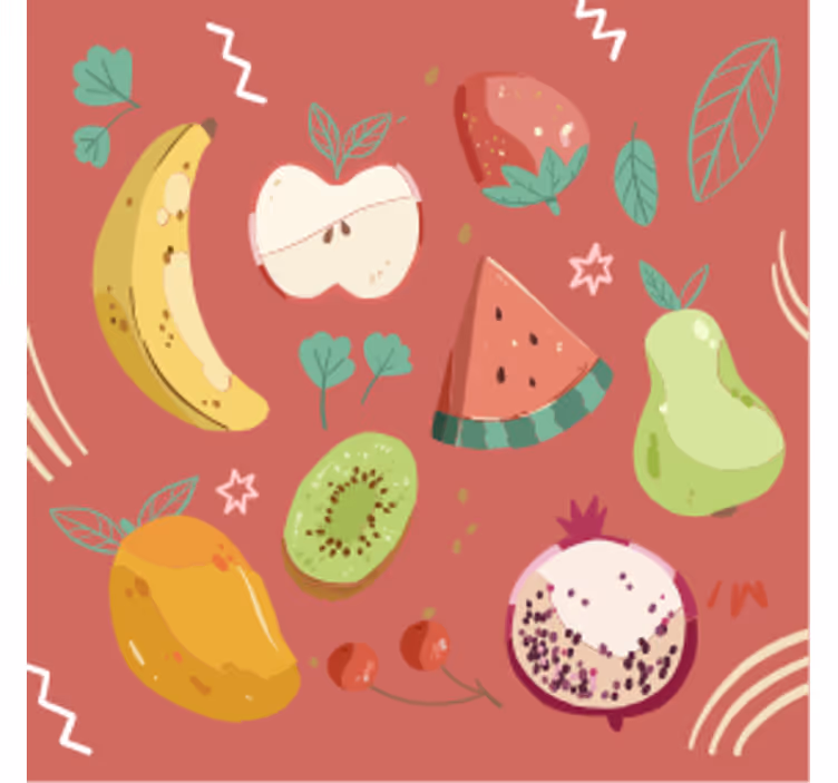Dessous de verre moderne arrangement de fruits colorés - TenStickers
