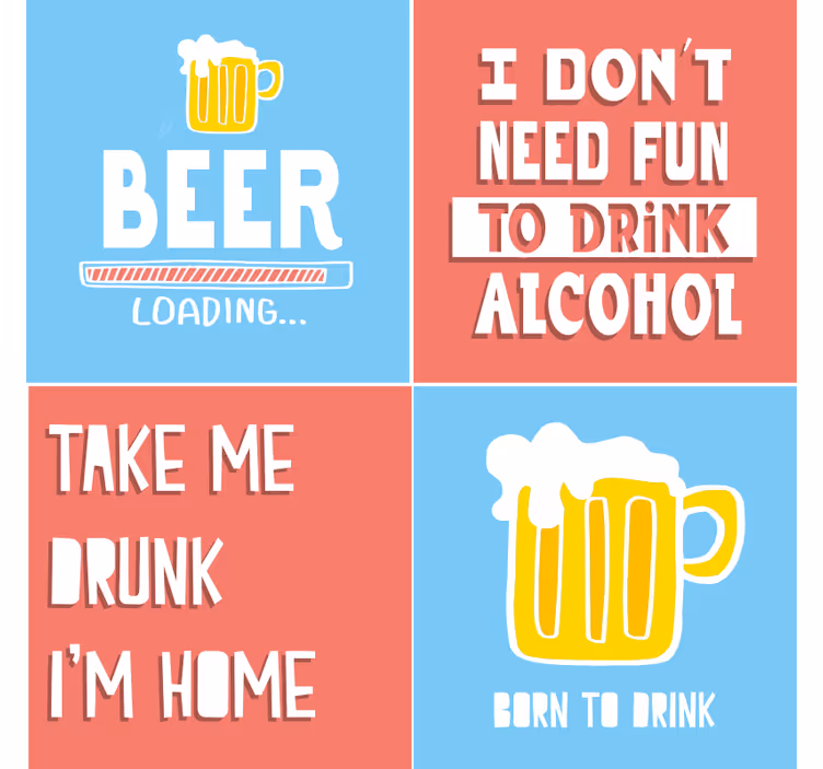 Dessous de verre bière citations amusantes - TenStickers