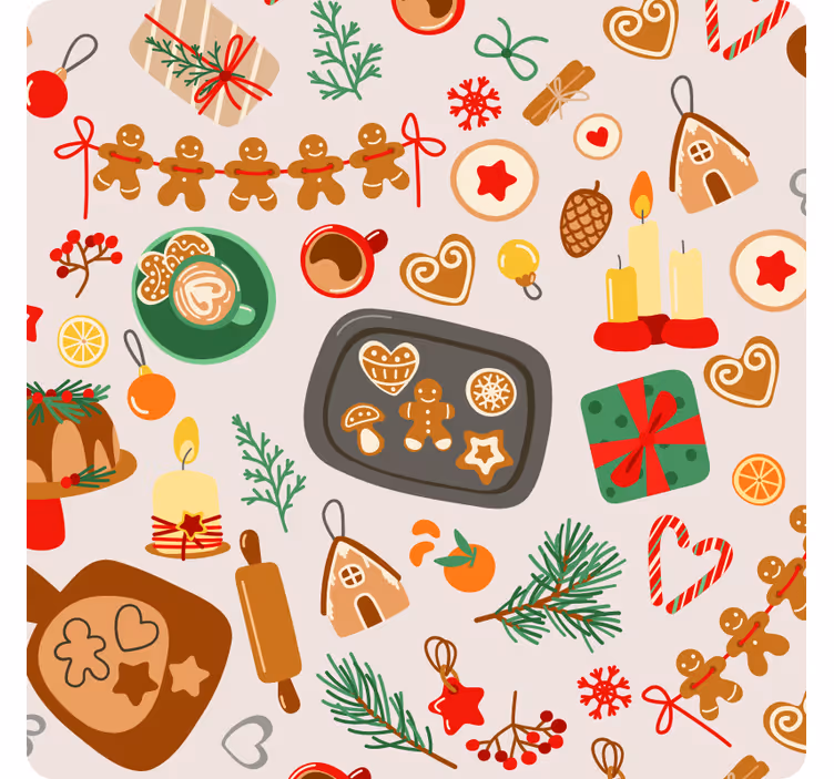 Dessous de verre noël friandises en pain d'épice - TenStickers