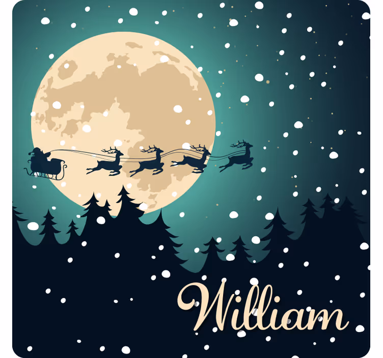Dessous de verre noël traîneau de noël lune - TenStickers