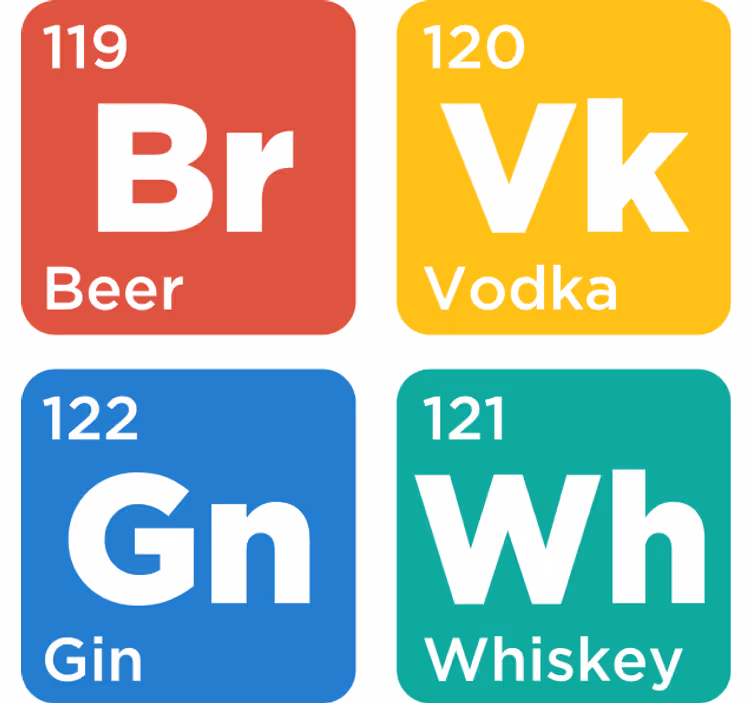 Dessous de verre bière cartes Éléments boissons - TenStickers
