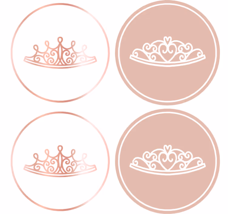 Dessous de verre moderne icônes de tiara élégante - TenStickers