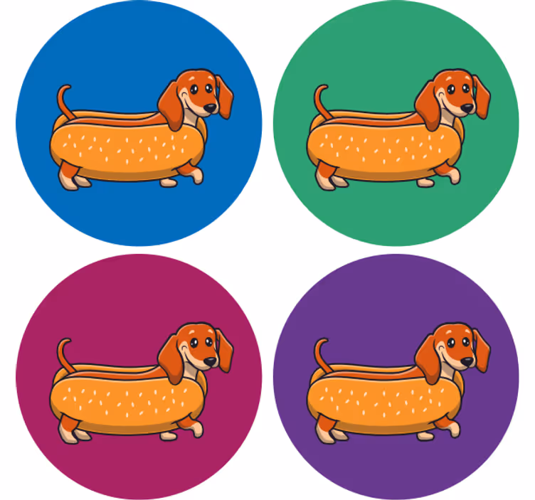 Dessous de verre geek chien saucisse joueur - TenStickers
