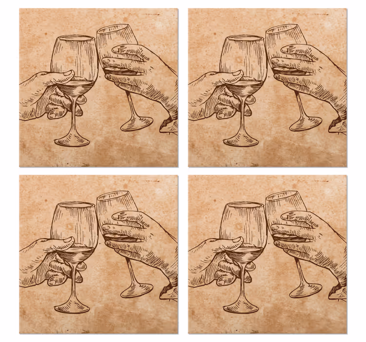 Dessous de verre bière verres à dessin main - TenStickers