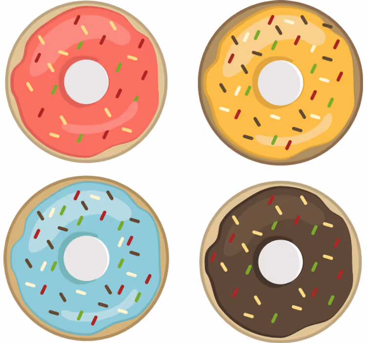 Dessous de verre geek designs de donuts colorés - TenStickers