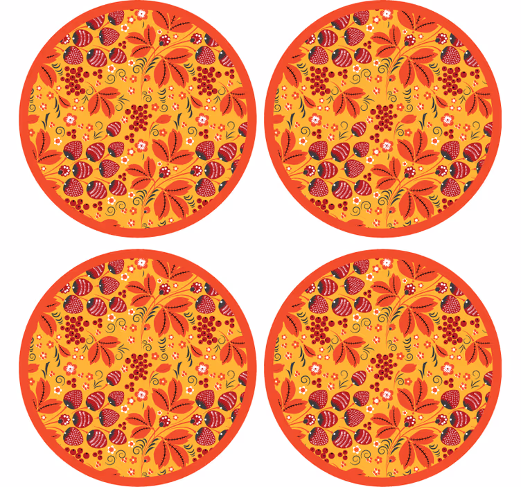 Dessous de verre motif floral vibrant - TenStickers