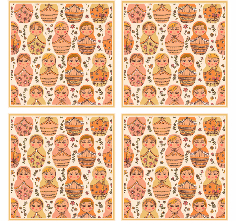 Dessous de verre geek motif de poupées russes colorées - TenStickers