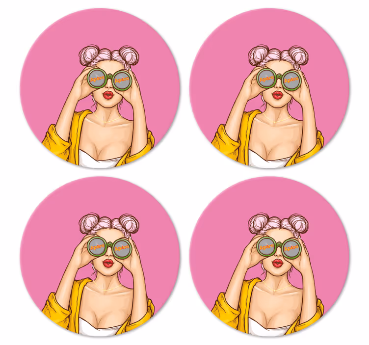 Dessous de verre geek personnage ludique avec lunettes - TenStickers